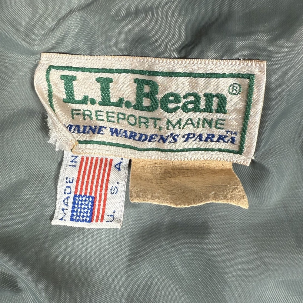 Vintage LL Bean Jacket Mens Large Blue Snow Parka Full Zip Hooded Goretex USA - Picture 9 of 11